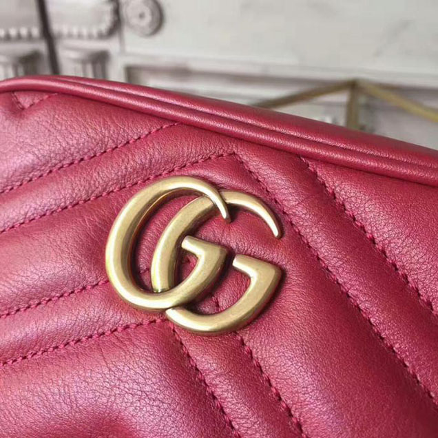 Gucci GG Marmont Matelasse Mini Bag 448065 Red