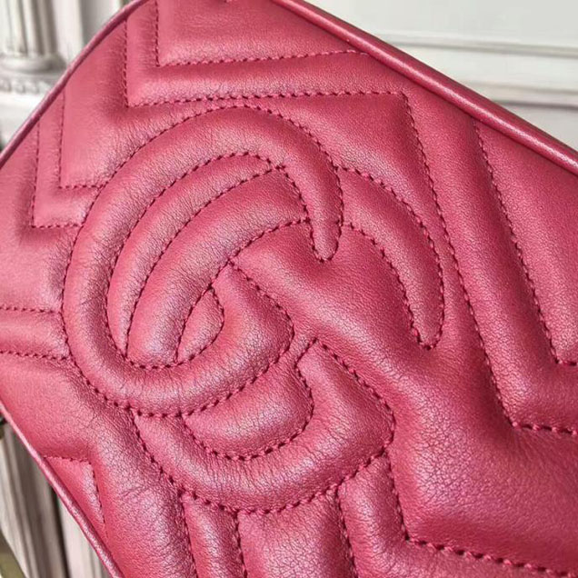 Gucci GG Marmont Matelasse Mini Bag 448065 Red