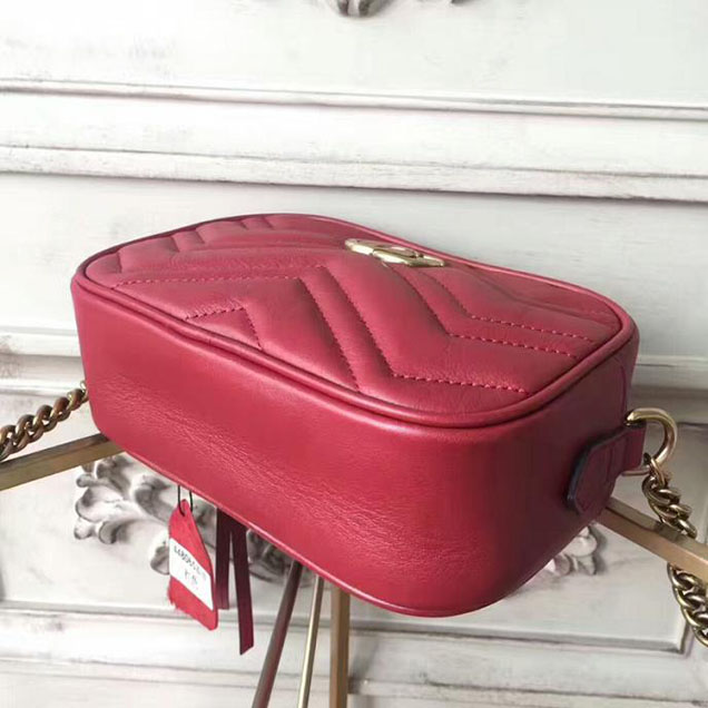 Gucci GG Marmont Matelasse Mini Bag 448065 Red