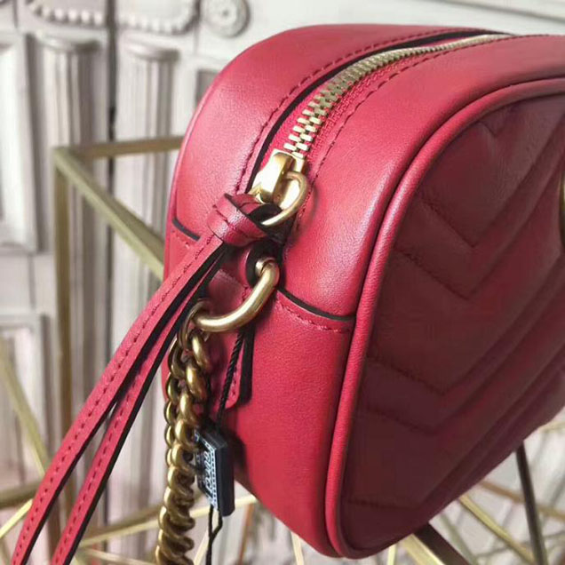 Gucci GG Marmont Matelasse Mini Bag 448065 Red