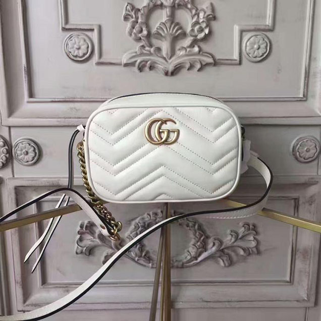 Gucci GG Marmont Matelasse Mini Bag 448065 White