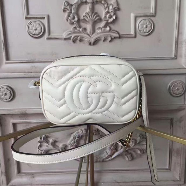 Gucci GG Marmont Matelasse Mini Bag 448065 White
