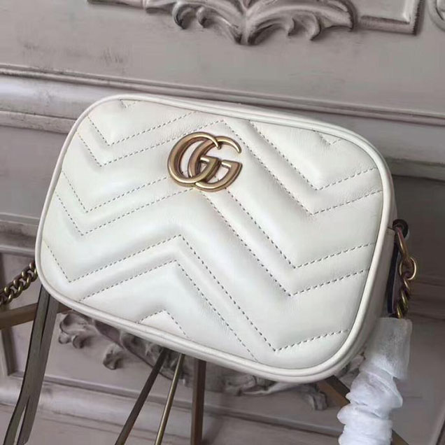 Gucci GG Marmont Matelasse Mini Bag 448065 White