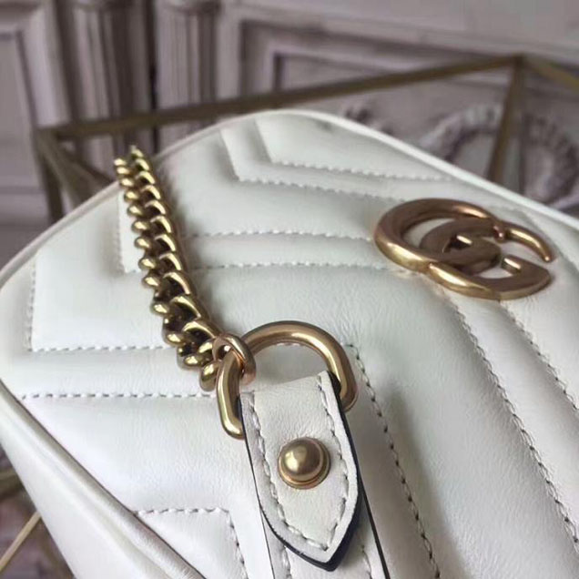 Gucci GG Marmont Matelasse Mini Bag 448065 White