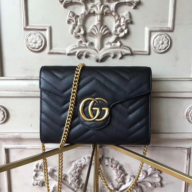 Gucci GG Marmont Matelasse Mini Bag 474575 Black