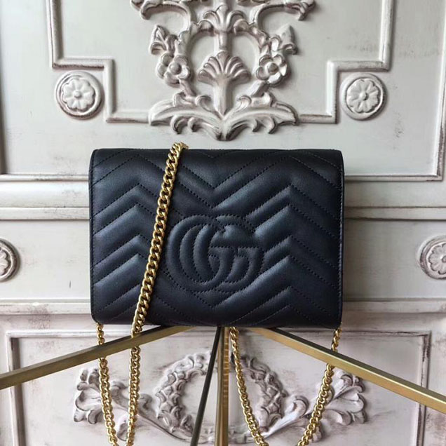 Gucci GG Marmont Matelasse Mini Bag 474575 Black