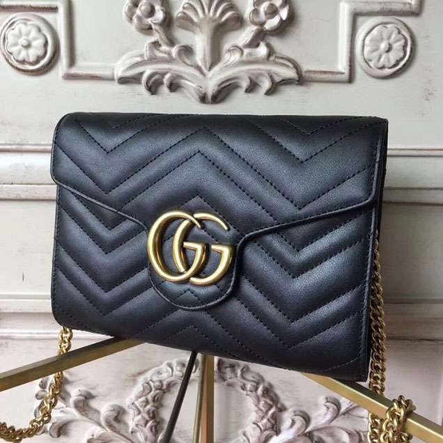 Gucci GG Marmont Matelasse Mini Bag 474575 Black