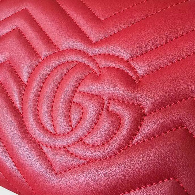 Gucci GG Marmont Matelasse Mini Bag 474575 Red