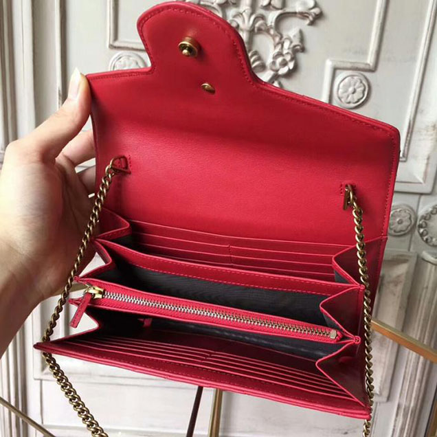 Gucci GG Marmont Matelasse Mini Bag 474575 Red