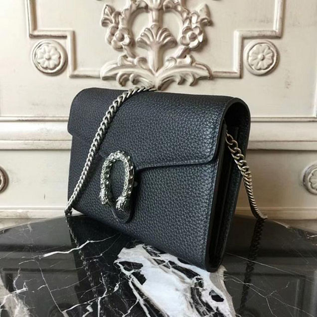 Gucci Dionysus Leather Mini Chain Bag 401231 Black