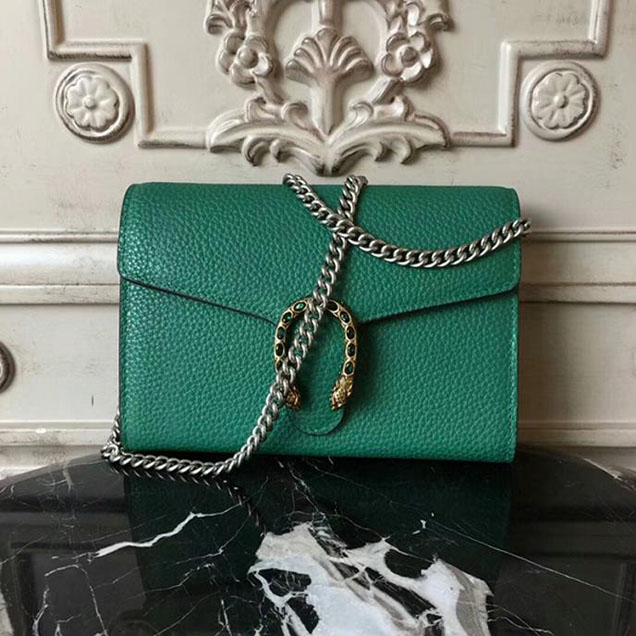 Gucci Dionysus Leather Mini Chain Bag 401231 Green