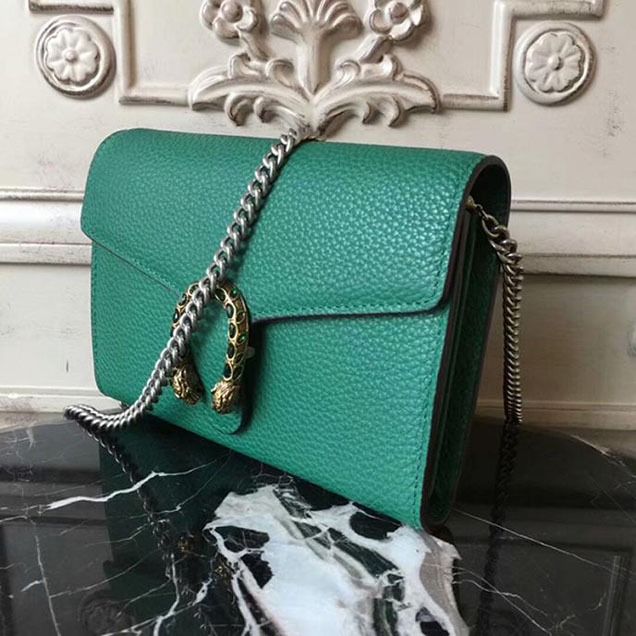 Gucci Dionysus Leather Mini Chain Bag 401231 Green