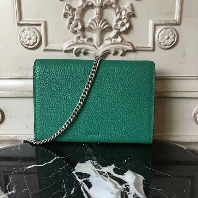 Gucci Dionysus Leather Mini Chain Bag 401231 Green