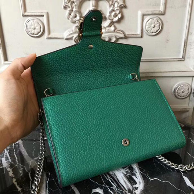 Gucci Dionysus Leather Mini Chain Bag 401231 Green
