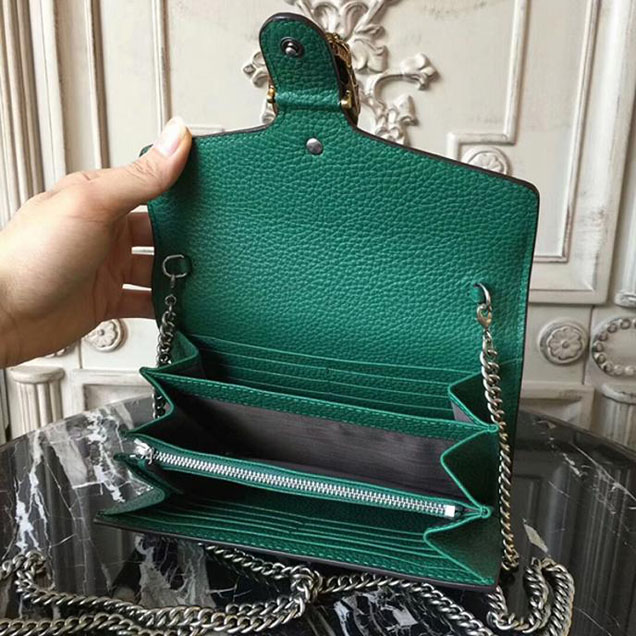 Gucci Dionysus Leather Mini Chain Bag 401231 Green