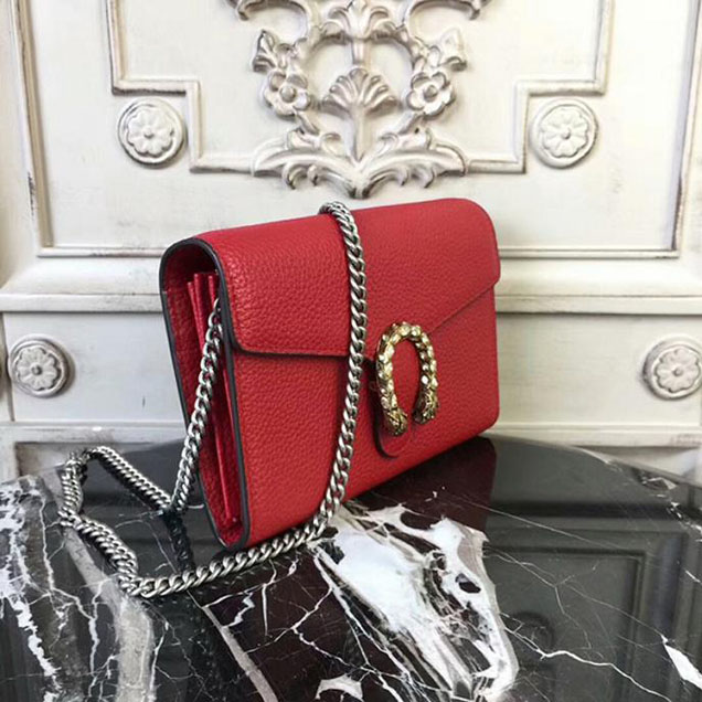 Gucci Dionysus Leather Mini Chain Bag 401231 Red