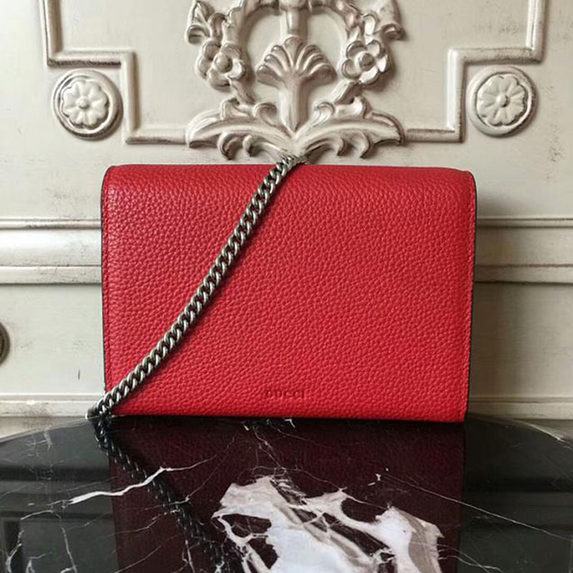 Gucci Dionysus Leather Mini Chain Bag 401231 Red