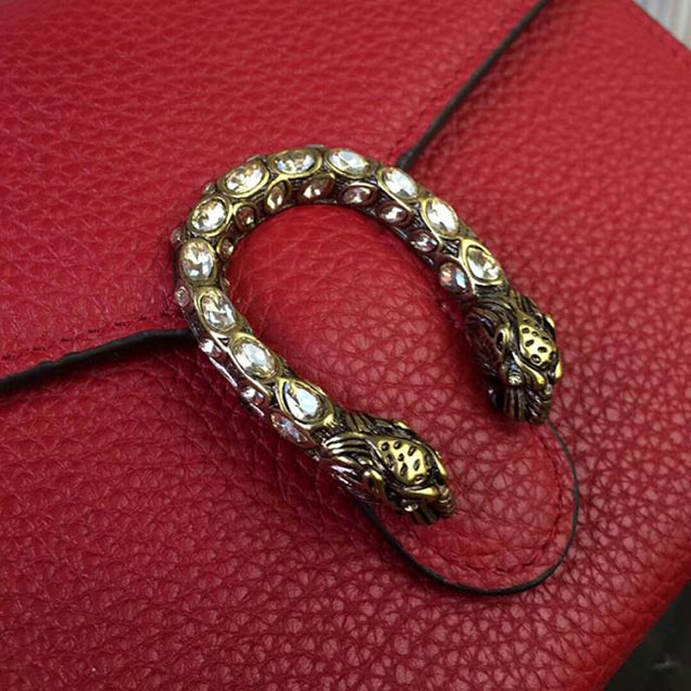 Gucci Dionysus Leather Mini Chain Bag 401231 Red