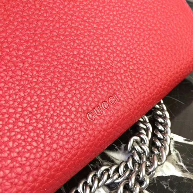 Gucci Dionysus Leather Mini Chain Bag 401231 Red
