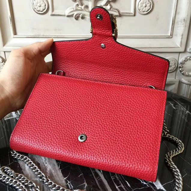 Gucci Dionysus Leather Mini Chain Bag 401231 Red