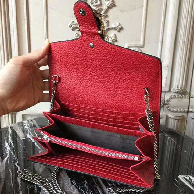 Gucci Dionysus Leather Mini Chain Bag 401231 Red