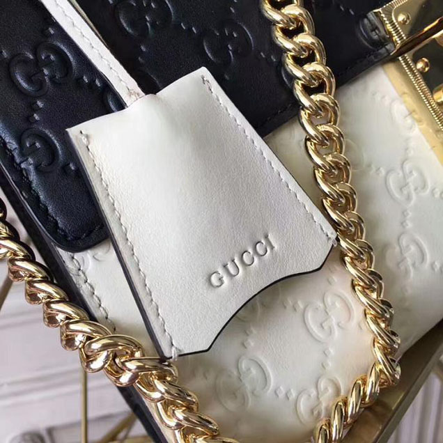Gucci Padlock Medium Gucci Signature Shoulder Bag 409486 Black White
