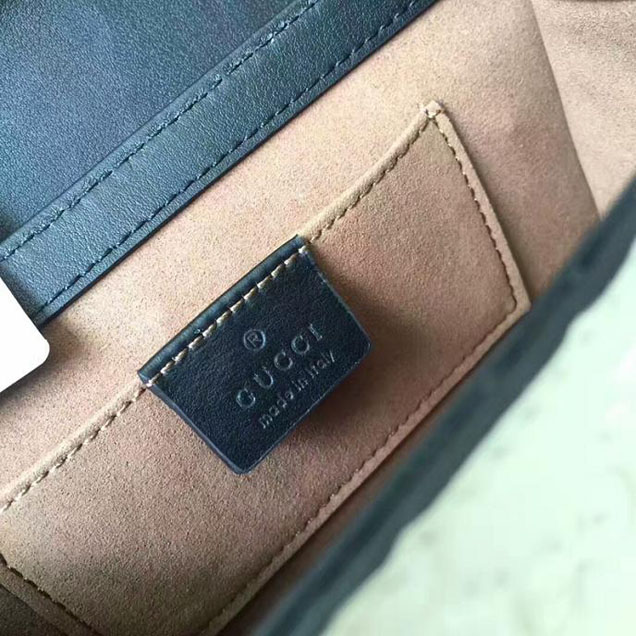Gucci Padlock Small Gucci Signature Shoulder Bag 409487 Black White