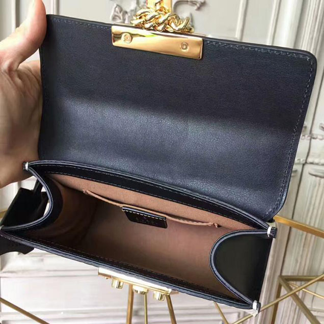 Gucci Padlock Small Gucci Signature Shoulder Bag 409487 Black White