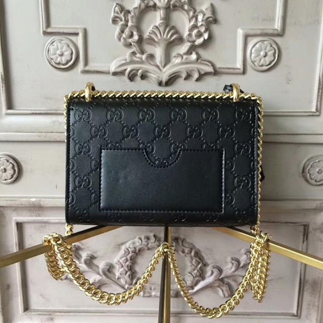 Gucci Padlock Small Gucci Signature Shoulder Bag 409487 Black