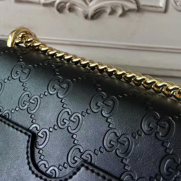 Gucci Padlock Small Gucci Signature Shoulder Bag 409487 Black