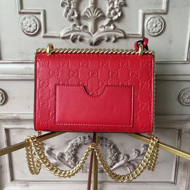 Gucci Padlock Small Gucci Signature Shoulder Bag 409487 Red