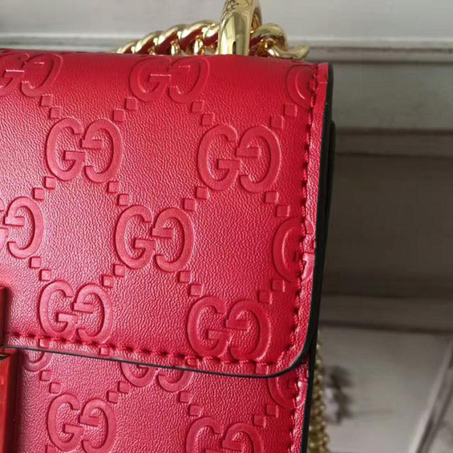 Gucci Padlock Small Gucci Signature Shoulder Bag 409487 Red