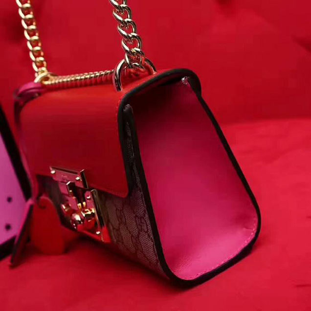 Gucci Padlock Small GG Shoulder Bag 409487 Red