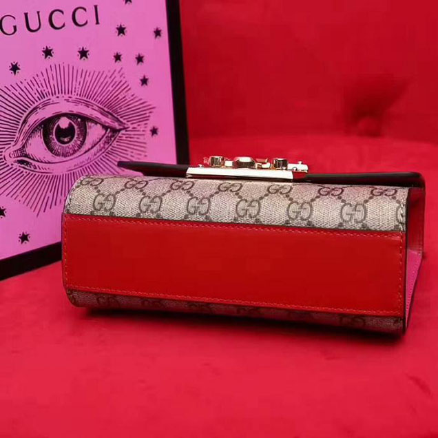 Gucci Padlock Small GG Shoulder Bag 409487 Red