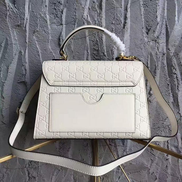 Gucci Padlock Gucci Signature Top Handle Bag 453188 White