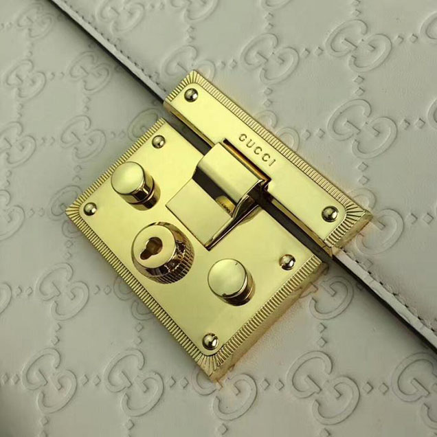 Gucci Padlock Gucci Signature Top Handle Bag 453188 White