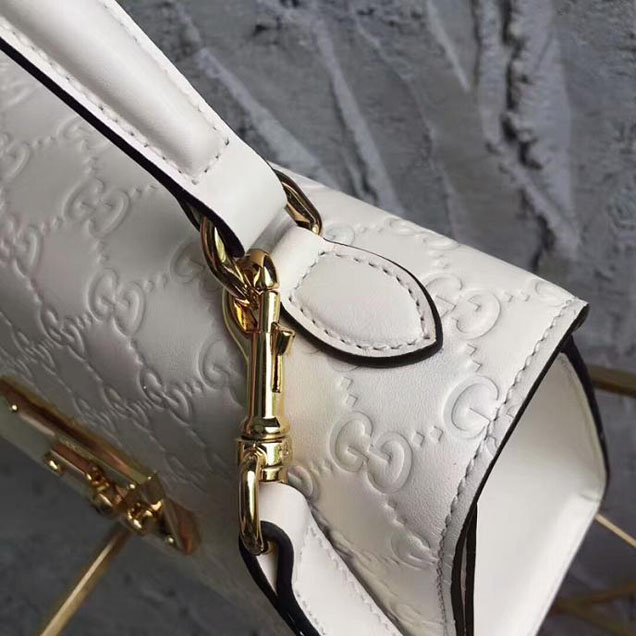 Gucci Padlock Gucci Signature Top Handle Bag 453188 White