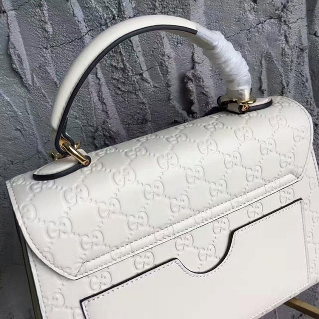 Gucci Padlock Gucci Signature Top Handle Bag 453188 White
