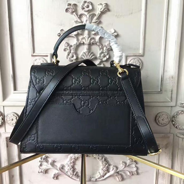 Gucci Padlock Gucci Signature Top Handle Bag 453188 Black