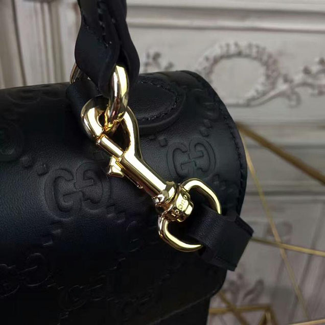 Gucci Padlock Gucci Signature Top Handle Bag 453188 Black