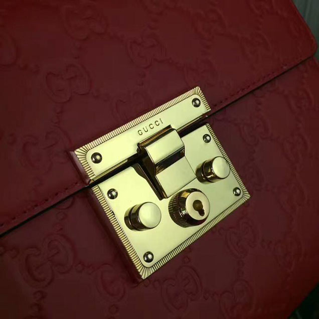 Gucci Padlock Gucci Signature Top Handle Bag 453188 Red