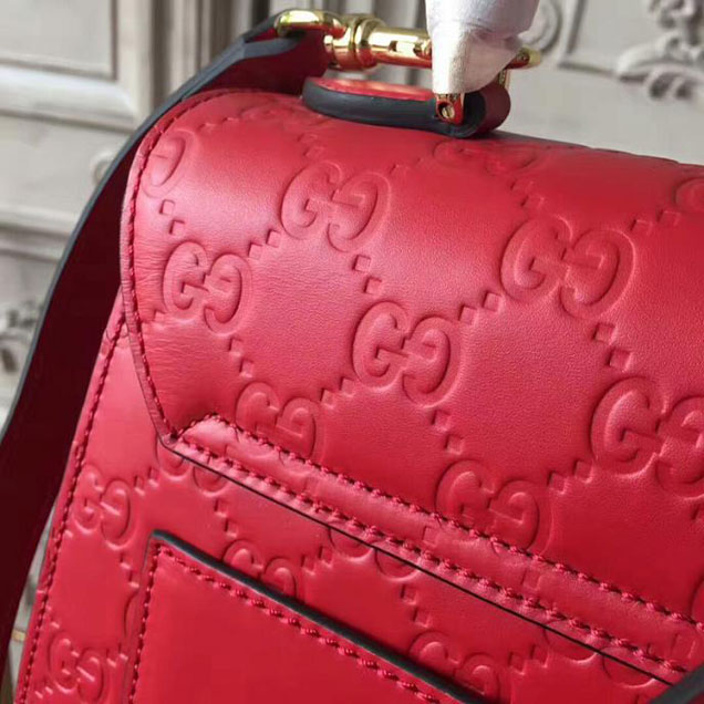 Gucci Padlock Gucci Signature Top Handle Bag 453188 Red