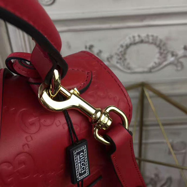 Gucci Padlock Gucci Signature Top Handle Bag 453188 Red
