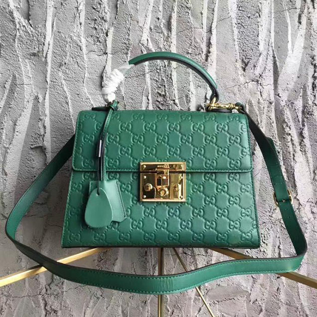 Gucci Padlock Gucci Signature Top Handle Bag 453188 Green