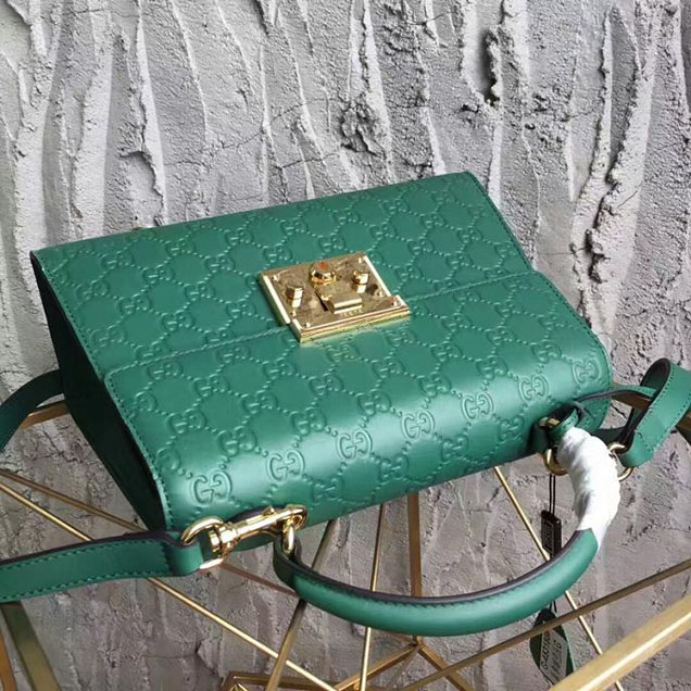 Gucci Padlock Gucci Signature Top Handle Bag 453188 Green