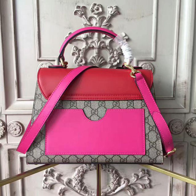 Gucci Padlock GG Supreme Top Handle Bag 453188 Red