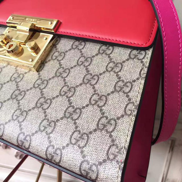 Gucci Padlock GG Supreme Top Handle Bag 453188 Red
