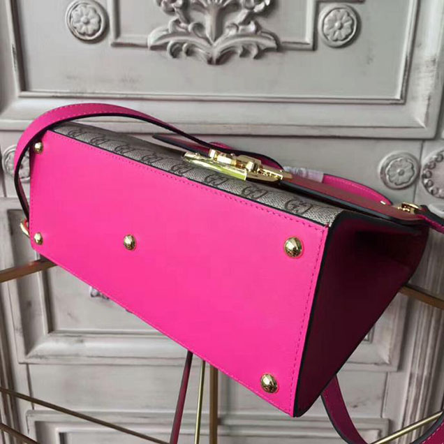 Gucci Padlock GG Supreme Top Handle Bag 453188 Red