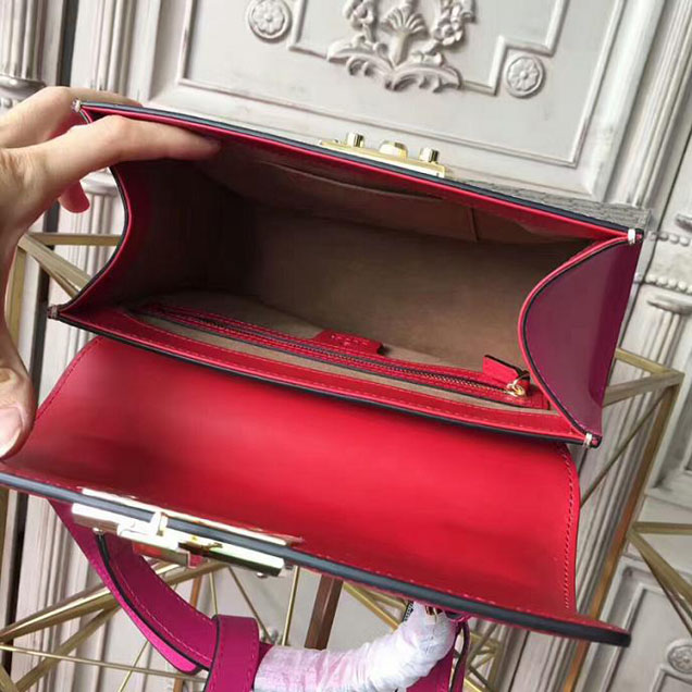 Gucci Padlock GG Supreme Top Handle Bag 453188 Red