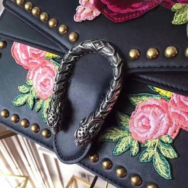 Gucci Dionysus Small Shoulder Bag 400249 28cm Black Leather